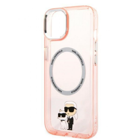 Karl Lagerfeld KLHMP14MHNKCIPApple iPhone 14 Plus hardcase pink Iconic Karl&Choupette Magsafe