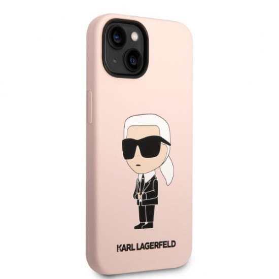 Karl Lagerfeld KLHMP14MSNIKBCPApple iPhone 14 Plus hardcase pink Silicone Ikonik Magsafe