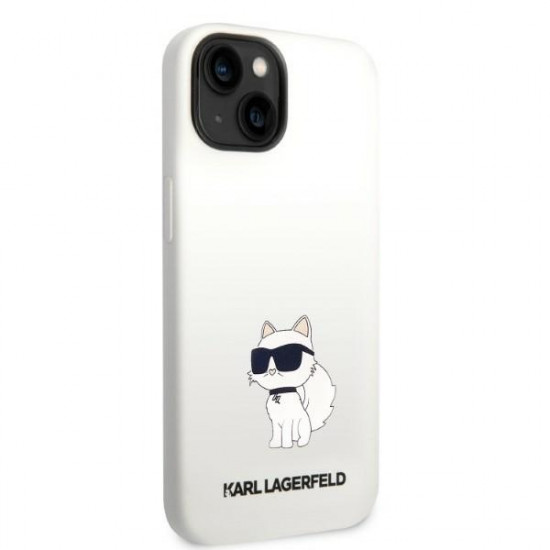 Karl Lagerfeld KLHMP14MSNCHBCHApple iPhone 14 Plus hardcase white Silicone Choupette MagSafe