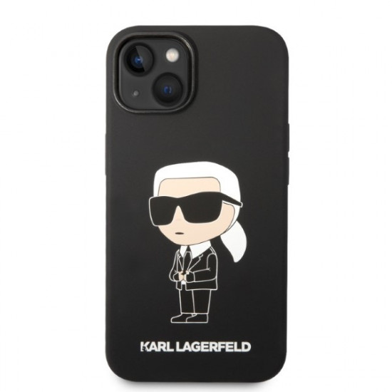 Karl Lagerfeld KLHMP14MSNIKBCKApple iPhone 14 Plus hardcase black Silicone Ikonik Magsafe