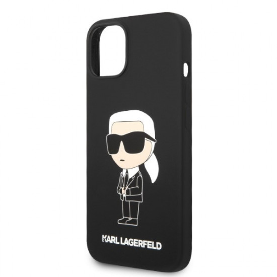 Karl Lagerfeld KLHMP14MSNIKBCKApple iPhone 14 Plus hardcase black Silicone Ikonik Magsafe