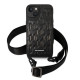 Karl Lagerfeld KLHCP14SSTMMK Apple iPhone 14 hardcase black Monogram Plaque Logo Strap