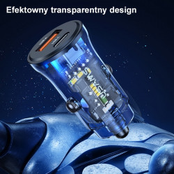 USAMS Lad. sam. 1xUSB+1xUSB-C C32 30W Fast Charge blue CC164CC02 (US-CC164)