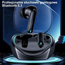 USAMS Headphones Bluetooth 5.3 TWS XJ13 series Gaming Earbuds bezprzewodowe black BHUXJ01 (US-XJ13)