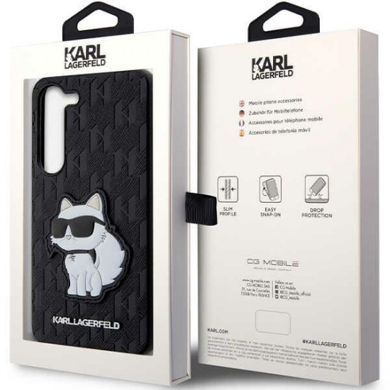 Karl Lagerfeld KLHCS23MSAKLHCPK Samsung S23+ S916 hardcase black Saffiano Monogram Choupette