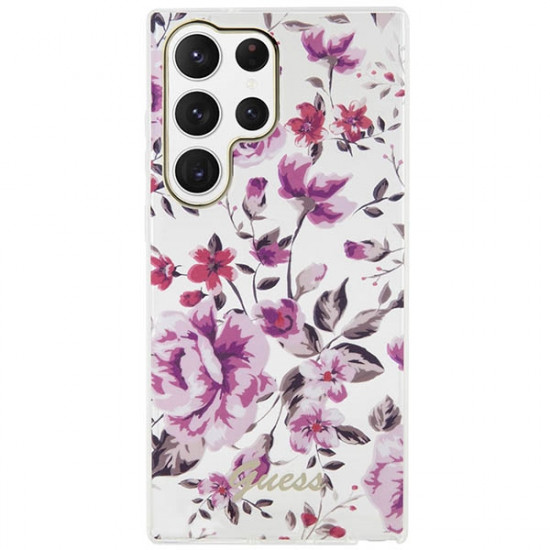 Guess GUHCS23LHCFWST S23 Ultra white hardcase Flower Collection