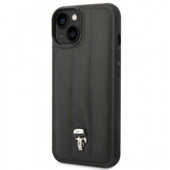 Karl Lagerfeld KLHCP14MPSQPK Apple iPhone 14 Plus hardcase black Puffy Ikonik Pin