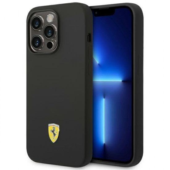 Ferrari FEHCP14LSIBBK iPhone 14 Pro 6.1" black/black hardcase Silicone Metal Logo Ferrari FEHCP14LSIBBK iPhone 14 Pro 6.1" black/black hardcase Silicone Metal Logo