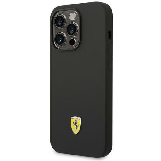 Ferrari FEHCP14LSIBBK iPhone 14 Pro 6.1" black/black hardcase Silicone Metal Logo Ferrari FEHCP14LSIBBK iPhone 14 Pro 6.1" black/black hardcase Silicone Metal Logo