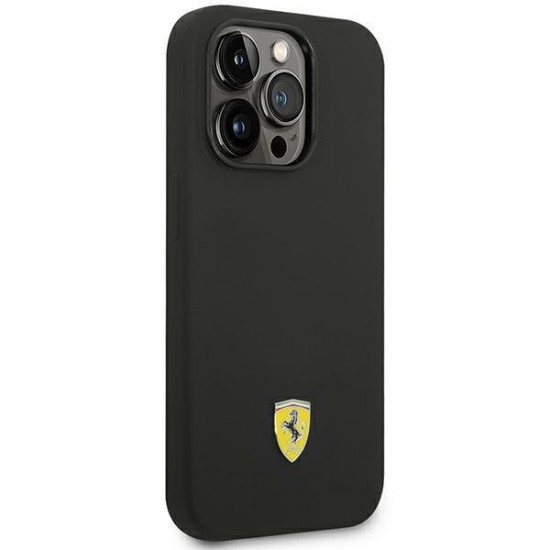 Ferrari FEHCP14LSIBBK iPhone 14 Pro 6.1" black/black hardcase Silicone Metal Logo Ferrari FEHCP14LSIBBK iPhone 14 Pro 6.1" black/black hardcase Silicone Metal Logo