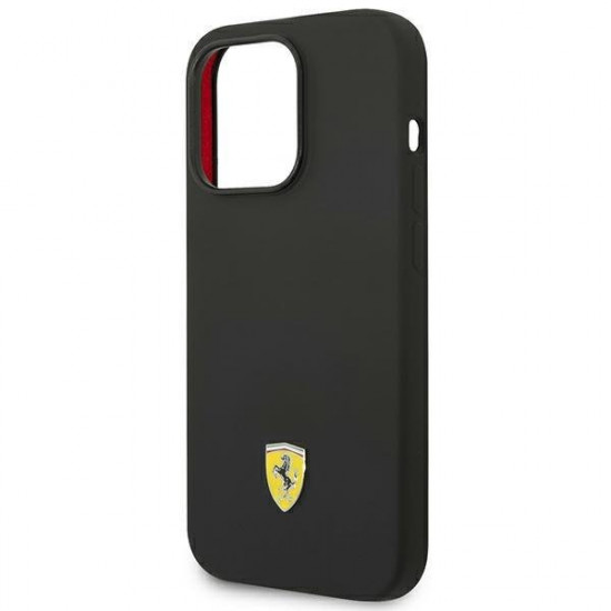 Ferrari FEHCP14LSIBBK iPhone 14 Pro 6.1" black/black hardcase Silicone Metal Logo Ferrari FEHCP14LSIBBK iPhone 14 Pro 6.1" black/black hardcase Silicone Metal Logo