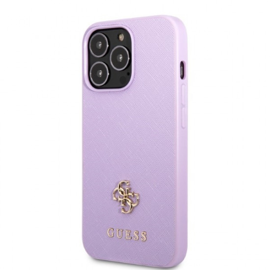 Guess GUHCP13LPS4MU iPhone 13 Pro / 13 6,1" purple hardcase Saffiano 4G Small Metal Logo