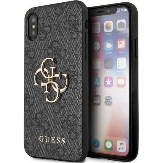 Guess GUHCPX4GMGGR iPhone X/XS grey hardcase 4G Big Metal Logo