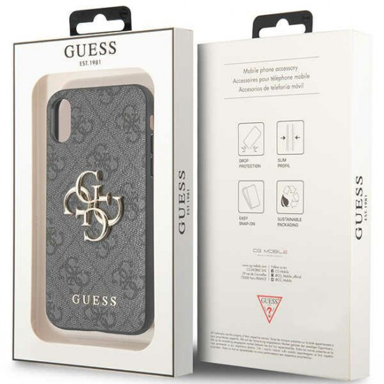 Guess GUHCPX4GMGGR iPhone X/XS grey hardcase 4G Big Metal Logo