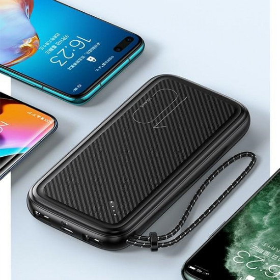 Powerbank USAMS PB56 10000mAh 2xUSB/USB-C/microUSB Fast Charge black (US-CD150)