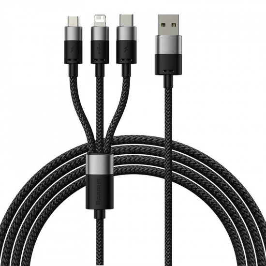 Baseus StarSpeed 3in1 USB-A/USB-C - micro USB - Lightning Cable 3,5A, 1.2m (black) Baseus StarSpeed 3in1 USB-A/USB-C - micro USB - Lightning Cable 3,5A, 1.2m (black)