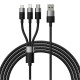 Baseus StarSpeed 3in1 USB-A/USB-C - micro USB - Lightning Cable 3,5A, 1.2m (black) Baseus StarSpeed 3in1 USB-A/USB-C - micro USB - Lightning Cable 3,5A, 1.2m (black)