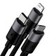 Baseus StarSpeed 3in1 USB-A/USB-C - micro USB - Lightning Cable 3,5A, 1.2m (black) Baseus StarSpeed 3in1 USB-A/USB-C - micro USB - Lightning Cable 3,5A, 1.2m (black)