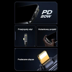 USAMS Cable USB-C - Lightning PD 20W Iceflake Series 1,2m black SJ583USB01 (US-SJ583)