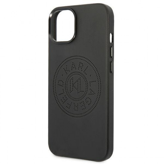 Karl Lagerfeld KLHCP14MFWHK iPhone 14 Plus 6,7" hardcase black Leather Perforated Logo