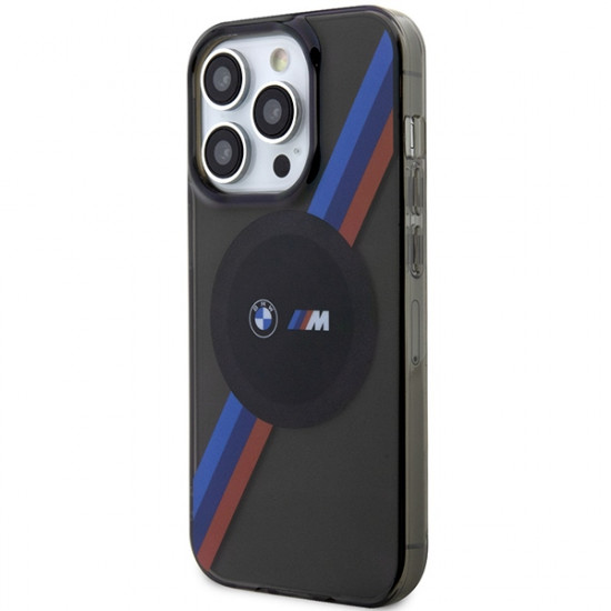 BMW Case BMHMP14XHDTK iPhone 14 Pro Max 6,7" grey hardcase Tricolor Stripes MagSafe