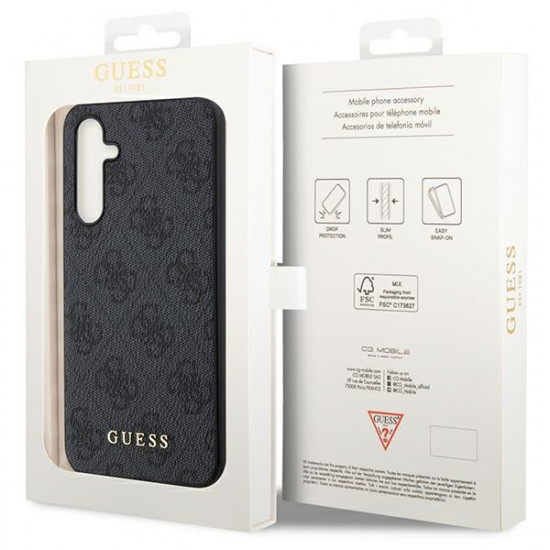 Guess GUHCSA54G4GFGR A54 5G A546 grey hard case 4G Metal Gold Logo Guess GUHCSA54G4GFGR A54 5G A546 grey hard case 4G Metal Gold Logo