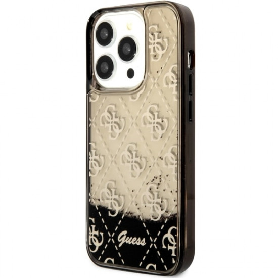 Guess GUHCP14LLC4PSGK iPhone 14 Pro 6.1" black hardcase Liquid Glitter 4G Transculent