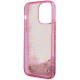 Guess GUHCP14LLC4PSGP iPhone 14 Pro 6.1" pink hardcase Liquid Glitter 4G Transculent