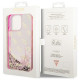 Guess GUHCP14LLC4PSGP iPhone 14 Pro 6.1" pink hardcase Liquid Glitter 4G Transculent