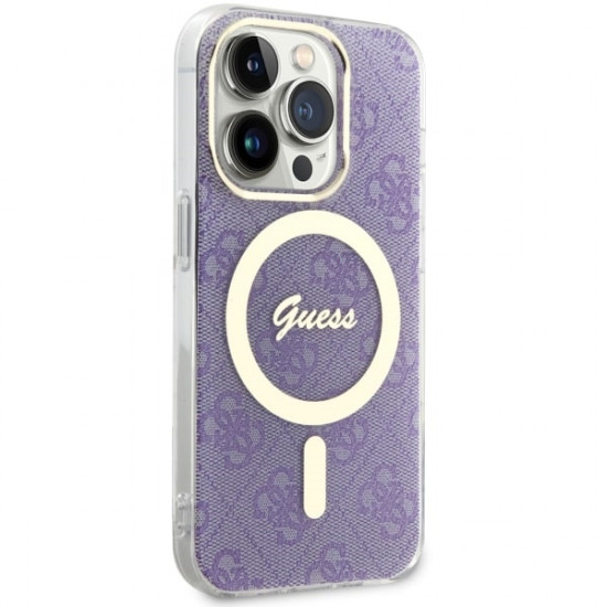 Guess GUHMP14LH4STU iPhone 14 Pro 6.1" purple hardcase 4G MagSafe