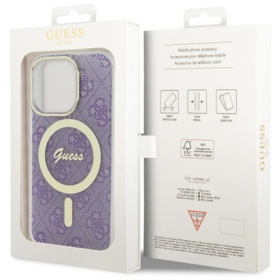 Guess GUHMP14LH4STU iPhone 14 Pro 6.1" purple hardcase 4G MagSafe