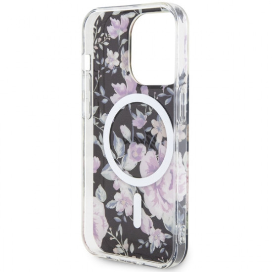 Guess GUHMP14LHCFWSK iPhone 14 Pro 6.1" black hardcase Flower MagSafe