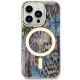 Guess GUHMP14LHLEOPWB iPhone 14 Pro 6.1" blue hardcase Leopard MagSafe