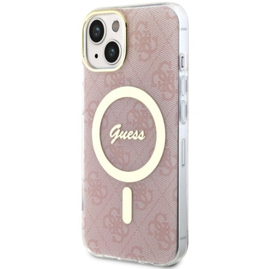 Guess GUHMP14SH4STP iPhone 14 6.1" pink hardcase 4G MagSafe