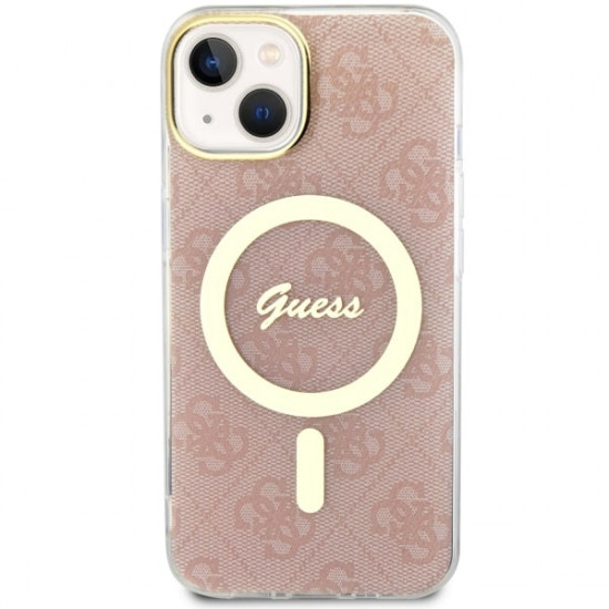 Guess GUHMP14SH4STP iPhone 14 6.1" pink hardcase 4G MagSafe