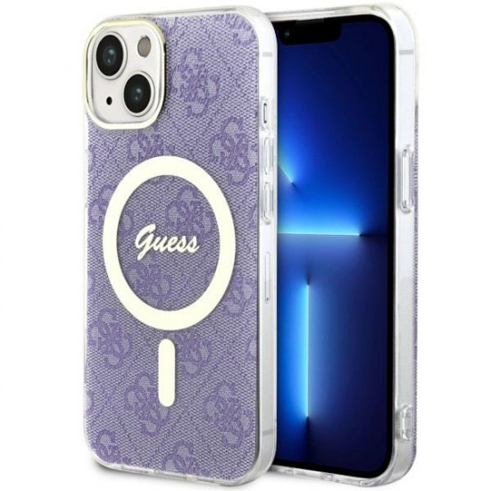 Guess GUHMP14SH4STU iPhone 14 6.1" purple hardcase 4G MagSafe