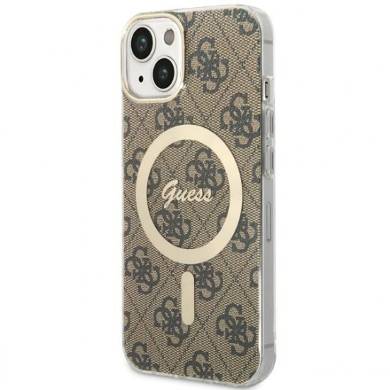 Guess GUHMP14SH4STW iPhone 14 6.1" brown hardcase 4G MagSafe