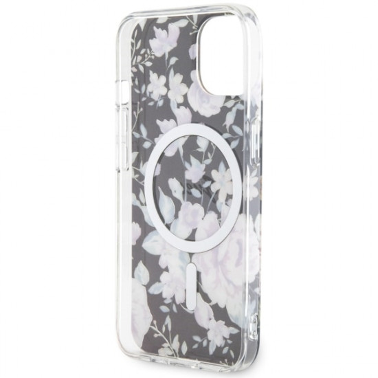 Guess GUHMP14SHCFWSK iPhone 14 6.1" black hardcase Flower MagSafe