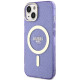 Guess GUHMP14SHCMCGU iPhone 14 6.1" purple hardcase Glitter Gold MagSafe