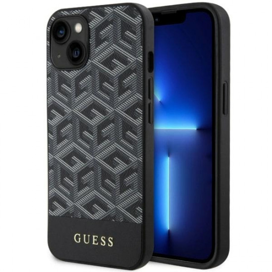 Guess GUHMP14SHGCFSEK iPhone 14 6.1" black hardcase GCube Stripes MagSafe