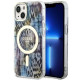 Guess GUHMP14SHLEOPWB iPhone 14 6.1" blue hardcase Leopard MagSafe