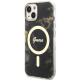 Guess GUHMP14SHTMRSK iPhone 14 6.1" black hardcase Golden Marble MagSafe