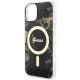 Guess GUHMP14SHTMRSK iPhone 14 6.1" black hardcase Golden Marble MagSafe