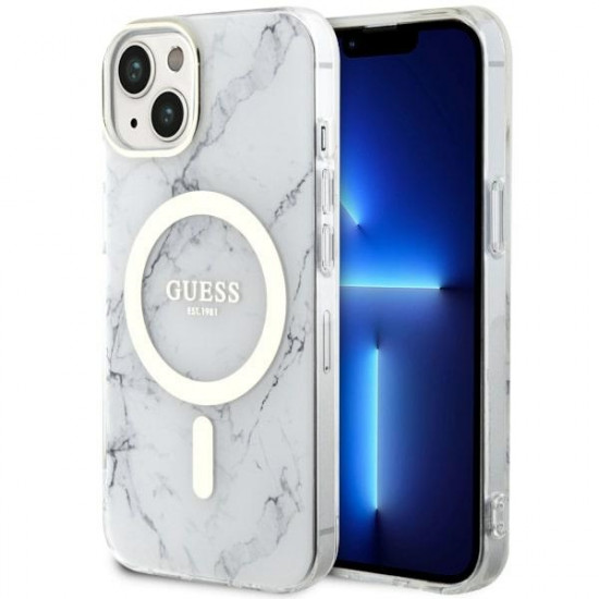 Guess GUHMP14SPCUMAH iPhone 14 6.1" white hardcase Marble MagSafe