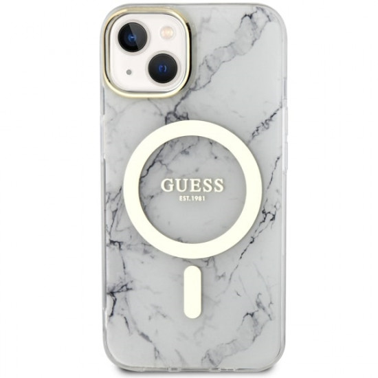 Guess GUHMP14SPCUMAH iPhone 14 6.1" white hardcase Marble MagSafe