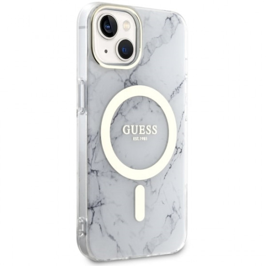 Guess GUHMP14SPCUMAH iPhone 14 6.1" white hardcase Marble MagSafe