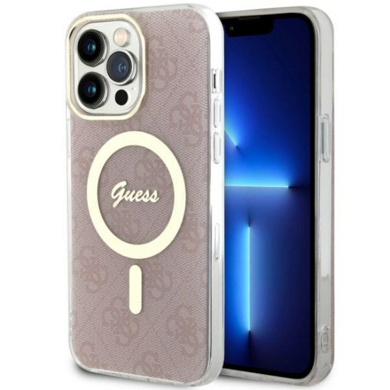 Guess GUHMP14XH4STP iPhone 14 Pro Max 6.7" pink hardcase 4G MagSafe