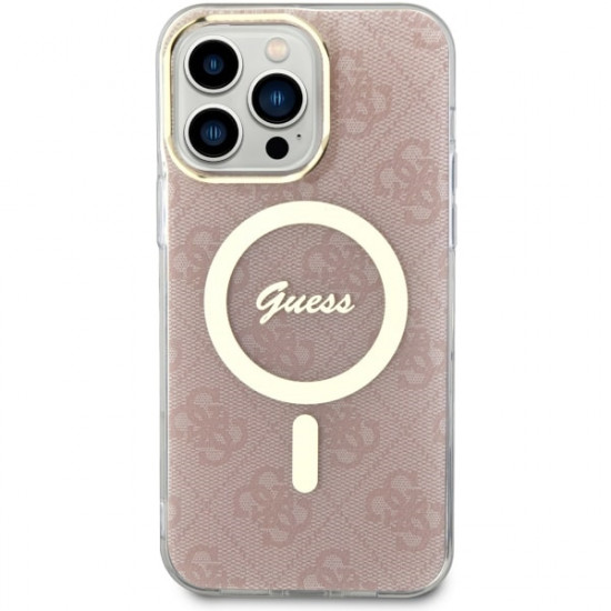 Guess GUHMP14XH4STP iPhone 14 Pro Max 6.7" pink hardcase 4G MagSafe