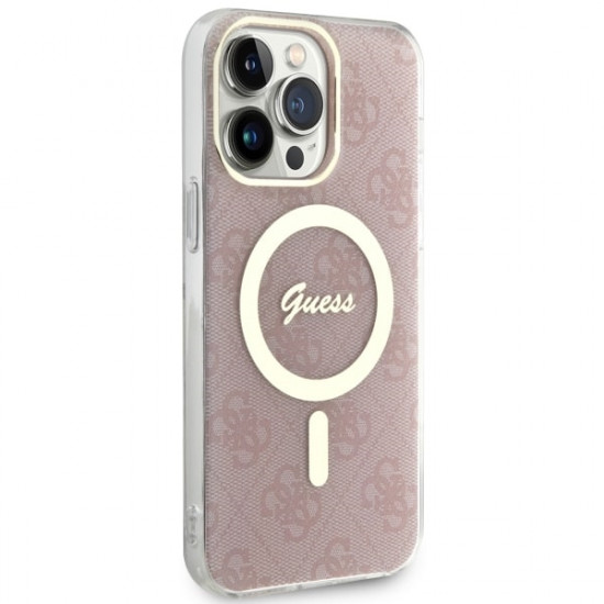 Guess GUHMP14XH4STP iPhone 14 Pro Max 6.7" pink hardcase 4G MagSafe