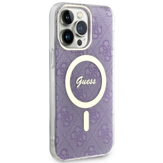 Guess GUHMP14XH4STU iPhone 14 Pro Max 6.7" purple hardcase 4G MagSafe